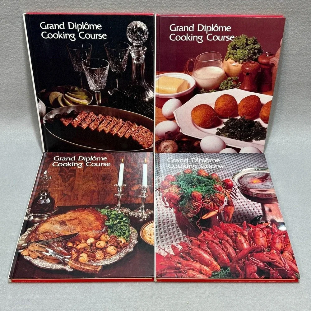 Vintage 1972 Grand Diplôme Cooking Course Vols 9-12 HC Cookbook Gourmet Recipes
